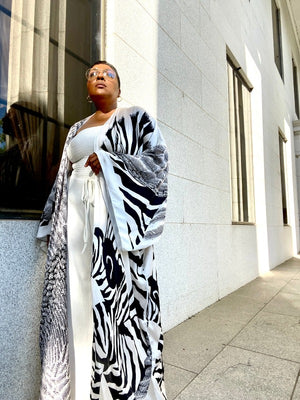 LIBRE Zebra Print | Maxi Kimono