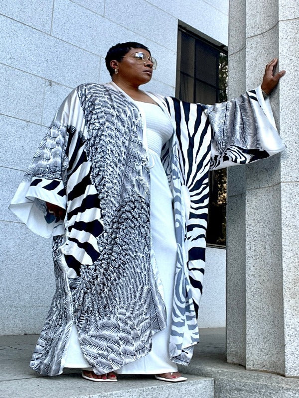 LIBRE Zebra Print | Maxi Kimono