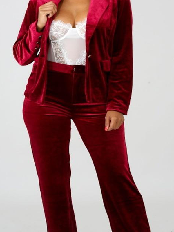 Lady in Red| Blazer and Pant Set